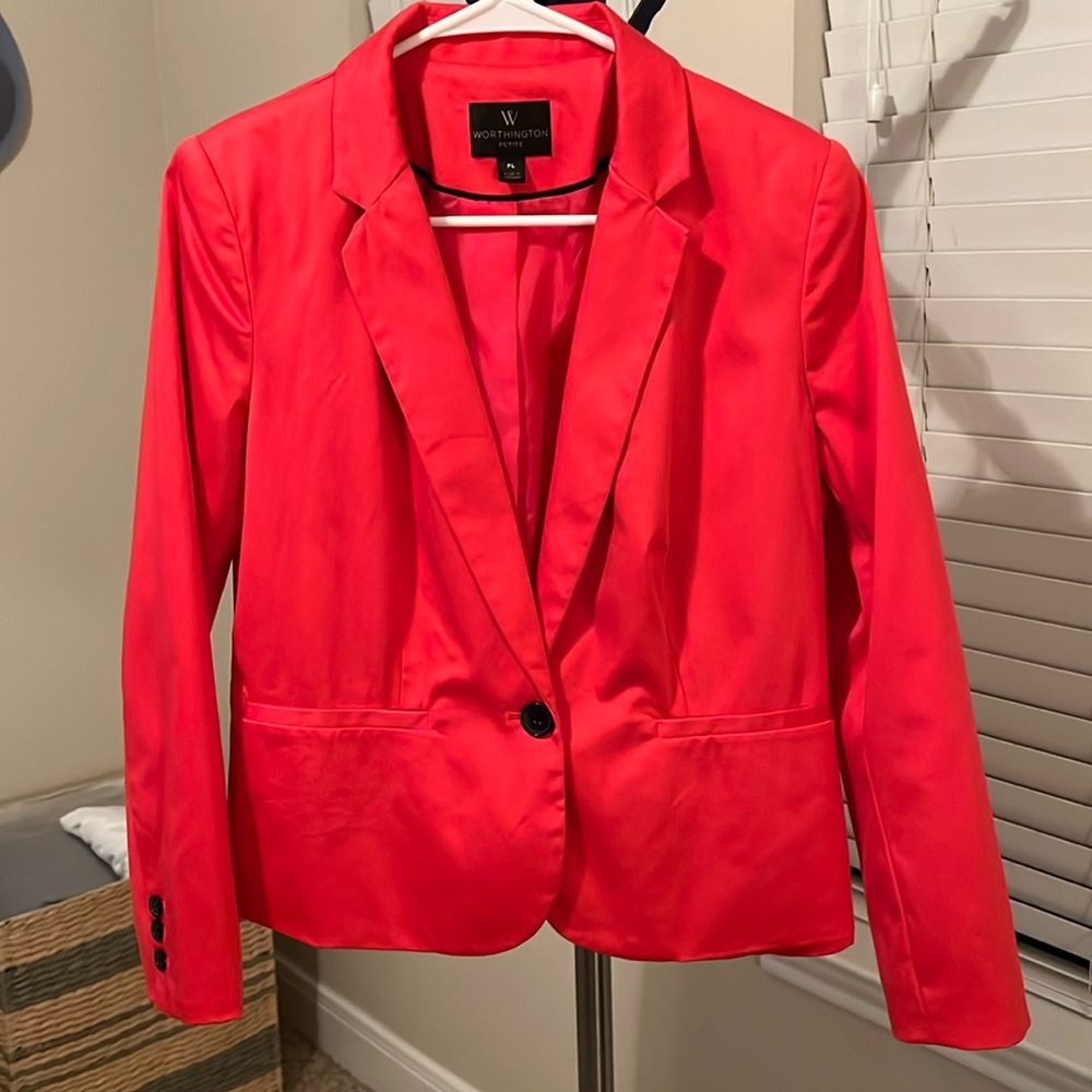 Worthington Coral Hot Pink Blazer